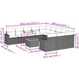  12-dijelni set vrtnih sofa od poliratana s jastucima sivi | shoptok.hr