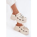 Boto Women's sandals on a chunky platform with embellishments beige Vivira | shoptok.hr