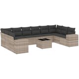  11-dijelni set vrtnih sofa poliratan s jastucima svijetlosivi | shoptok.hr