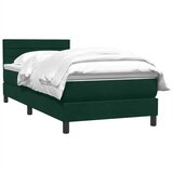 Box Spring krevet s madracem tamnozeleni 80x220 cm baršun | shoptok.hr