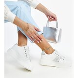 Gemre White-silver sneakers on a thicker sole Finestra | Shoptok.si