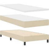  Krevet s opruga kutije s uzglavljem Krema 200 x 140 cm tkanina | shoptok.hr