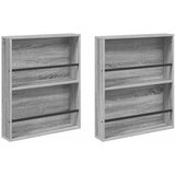  Polica za časopise s policom 2 pcs Siva Sonoma 60 x 12 x 70 cm | Eponuda.ba