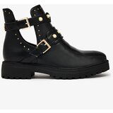 Resti Black women's embellished flat heeled boots Pearl Elegance | ePonuda.com