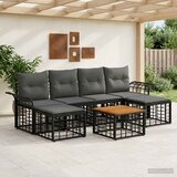  Set vanjskih sofa 7 kom. Crna i tamno siva Poliester | shoptok.hr