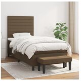 vidaXL Box spring postelja z vzmetnico temno rjava 100x200 c Cene