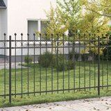  Obročasta ograja Črna 200 x 130 cm Prašno lakirano jeklo, (5000157802) | Shoptok.si