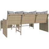  Vrtna sofa L-oblika sa stolom i jastucima bež od poliratana | shoptok.hr