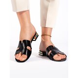 Shelvt Women's black flat flip flops | Eponuda.ba