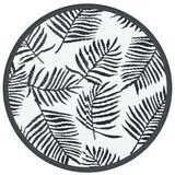 Vanjski tepih bijelo-crni Ø 120 cm PP | shoptok.hr