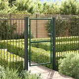 vidaXL vrata za ograjo iz jekla 100x150 cm zelena | Shoptok.si