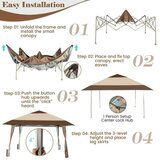 Gazebo paviljon sa mehanizmom 390x390cm Bež | ePonuda.com