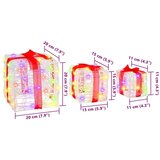 vidaXL Darilna škatla med 60 LED 3 pcs večbarvno 20 x 20 x 20 cm Akril | Shoptok.si