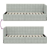 vidaXL kutni okvir kreveta s uzglavljem svjetlosiva 80 x 200 cm baršun | shoptok.hr