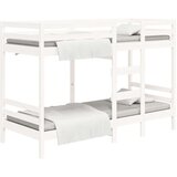  Krevet na kat bijeli 90 x 200 cm od masivne borovine | shoptok.hr