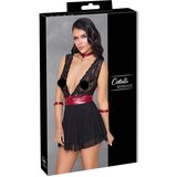 Cottelli Bondage - čipkasta babydoll s trakom za vrat (črna) - XL | Shoptok.si