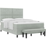  Krevet s boxspringom s madracem i klupom svjetlosiva 160x200 cm baršun | shoptok.hr