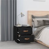  Noćni ormarići 2 kom crna 40 x 34 x 45 cm od masivne borovine | Eponuda.ba