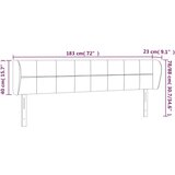  Uzglavlje s ušima crni 183x23x78/88 cm baršunasti | shoptok.hr
