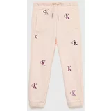 Calvin Klein Jeans Dječji donji dio trenirke boja: ružičasta, s uzorkom