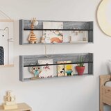  Polica za časopise s policom 2 pcs Siva Sonoma 100 x 12 x 30 cm | shoptok.hr