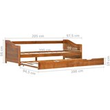  Okvir za krevet na razvlačenje od borovine boja meda 90x200 cm | shoptok.hr