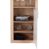 Modern Living Vitrina Malta, Bela, Barva Hrasta, Osvetlitev | Shoptok.si