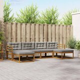  Set vanjskih sofa 6 kom. Prirodna i svjetlosiva Smeđa 325 x 162,5 x 73 cm | shoptok.hr