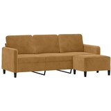  Trosjed s tabureom smeđi 180 cm baršunasti | shoptok.hr