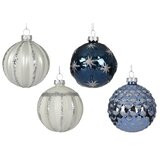 DEKOR DOM dekoracija - hanging bauble glass 8cm 062890 - white assorted - kmg ( 045640 ) Cene