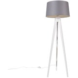 QAZQA Sodoben trinožni stojalo bele barve s platnenim odtenkom temno sive 45 cm - Tripod Classic Cene