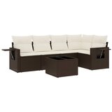  6-dijelni set vrtnih sofa od poliratana s jastucima smeđi | shoptok.hr