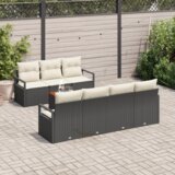  Set vrtne sofe od 8 komada s jastučićima crni poli ratan akacija | shoptok.hr