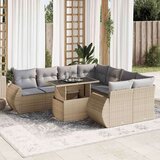 vidaXL 9-dijelni set vrtnih sofa s jastucima bež od poliratana | shoptok.hr