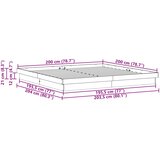  Krevetna konstrukcija Bijelo 200 x 200 cm Čvrsto borovo drvo | shoptok.hr