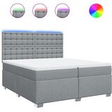  Krevet s oprugama i madracem svjetlosivi 200 x 200cm od tkanine | shoptok.hr