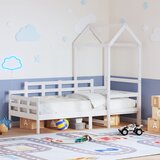  Dnevni krevet s krovom bez madraca bijeli 80x200cm masivno drvo Cene