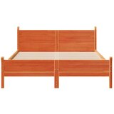  Posteljni okvir brez vzmetnice voščeno rjav 135x190 cm borovina | Shoptok.si