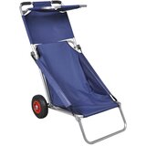 vidaXL Voziček za na plažo s kolesi prenosen in zložljiv moder, (20934321) Cene