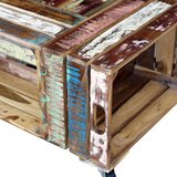  Stolić za kavu od masivnog obnovljenog drva 70 x 70 x 35 cm | shoptok.hr