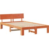  Konstrukcija postelje z vzglavjem Voskast rjav 135 x 190 cm, (5000127390) | Shoptok.si