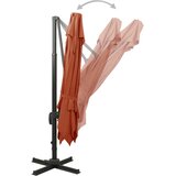  Konzolni vrtni suncobran s dvostrukim vrhom 300x300 cm terakota | shoptok.hr