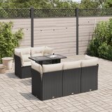 Maison Chic Seti vrtnega pohištva - Vrtna garnitura - Vrtni pohištvo set 6-delna z blazinami črna poli ratan, (21804149) | Shoptok.si