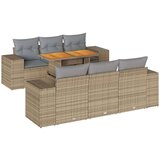vidaXL 7-dijelni set vrtnih sofa od poliratana s jastucima bež | shoptok.hr