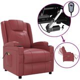vidaXL Električni masažni stol vinsko rdeče umetno usnje, (20939703) | Shoptok.si