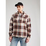 Iriedaily Srajca 'Chillax Lumber' kremna / kraljevo modra / rjava / temno rjava | Shoptok.si