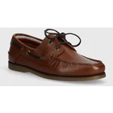 Tommy Hilfiger Usnjeni mokasini TH BOAT SHOE CORE LEATHER moški, rjava barva, FM0FM04506