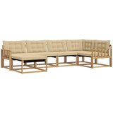 vidaXL Zunanja garnitura za sedenje z blazino 6 pcs Bela in bež, (5000269379) | Shoptok.si
