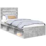  Okvir za krevet s uzglavljem Betonska siva 75 x 190 cm | shoptok.hr