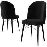 Hanah home set trpezarijskih stolica Bika 2 kom, crna tkanina Babyface, crne drvene noge | Eponuda.com